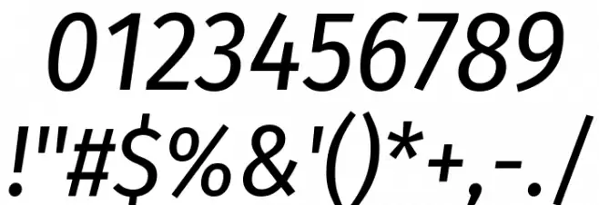 Fira Sans Condensed Italic Font OTHER CHARS