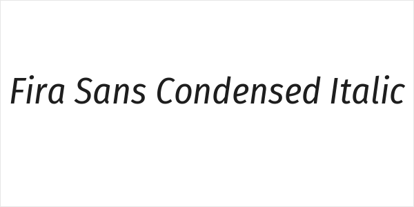 Fira Sans Condensed Italic Logo