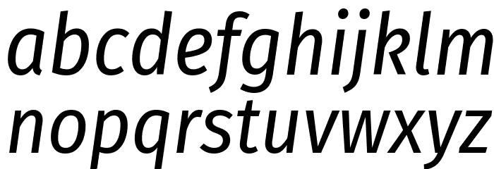 Fira Sans Condensed Italic Font LOWERCASE