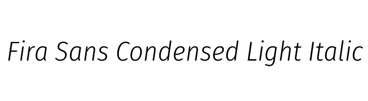 Fira Sans Condensed Light Italic Font