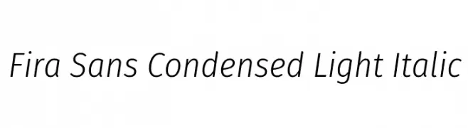 Fira Sans Condensed Light Italic  لخطوط تنزيل