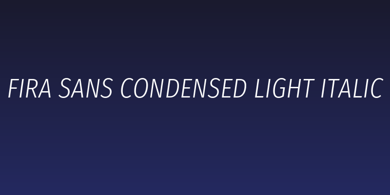 Fira Sans Condensed Light Italic Social Header