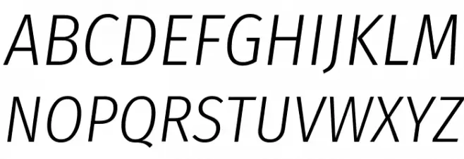 Fira Sans Condensed Light Italic Polices MAJUSCULES
