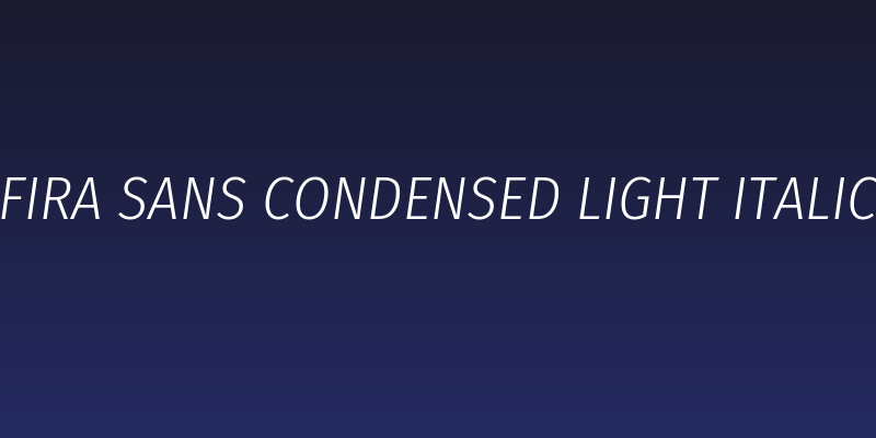 Fira Sans Condensed Light Italic Social Header
