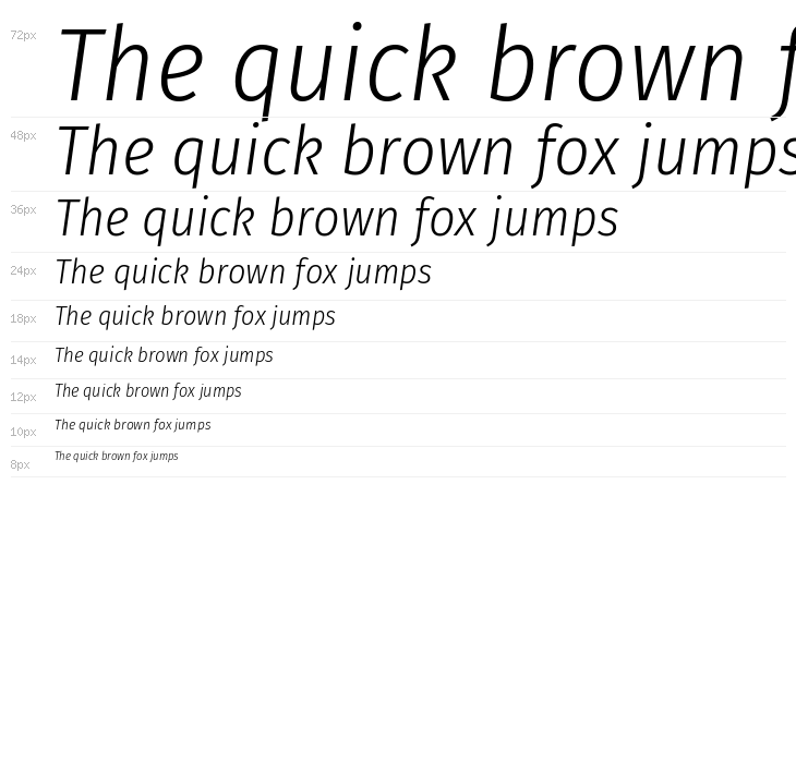 Fira Sans Condensed Light Italic Waterfall