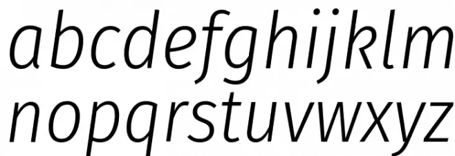 Fira Sans Condensed Light Italic Font LOWERCASE
