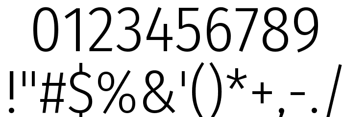 Fira Sans Condensed Light Font OTHER CHARS