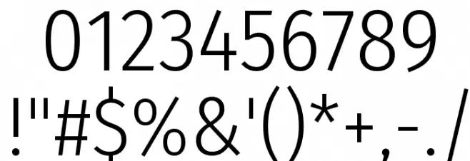 Fira Sans Condensed Light Font OTHER CHARS