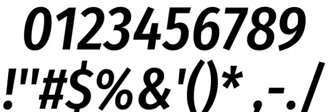 Fira Sans Condensed Medium Italic Font OTHER CHARS