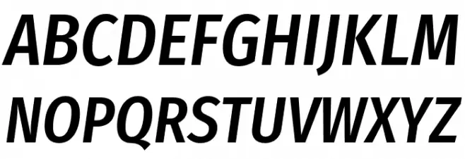 Fira Sans Condensed Medium Italic Polices MAJUSCULES