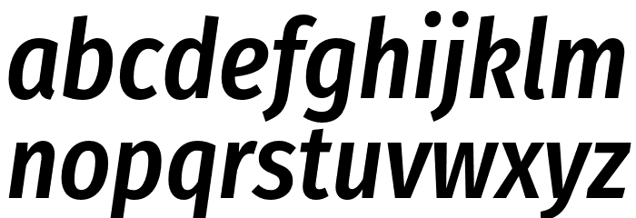 Fira Sans Condensed Medium Italic Font LOWERCASE