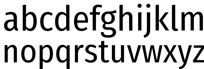 Fira Sans Condensed Regular Font LOWERCASE