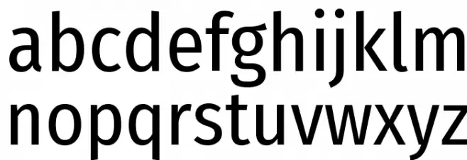 Fira Sans Condensed Regular Font LOWERCASE