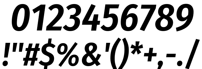 Fira Sans Condensed SemiBold Italic Font OTHER CHARS