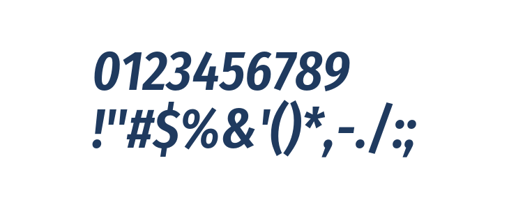 Fira Sans Condensed SemiBold Italic Other Characters