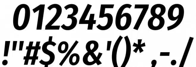 Fira Sans Condensed SemiBold Italic Font OTHER CHARS