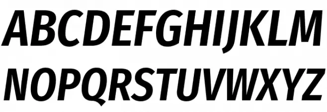 Fira Sans Condensed SemiBold Italic Polices MAJUSCULES