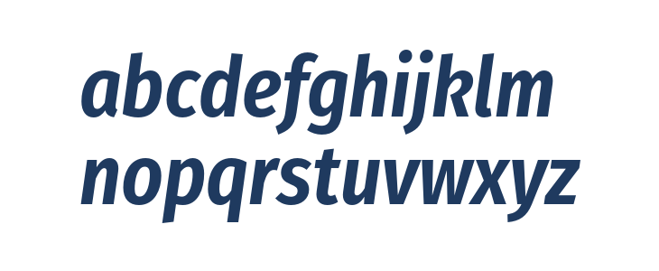 Fira Sans Condensed SemiBold Italic Lowercase
