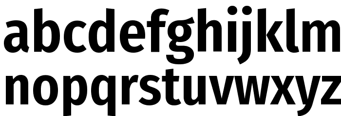 Fira Sans Condensed SemiBold Font LOWERCASE