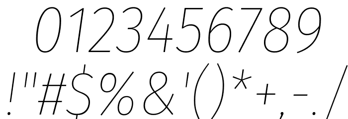 Fira Sans Condensed Thin Italic Font OTHER CHARS