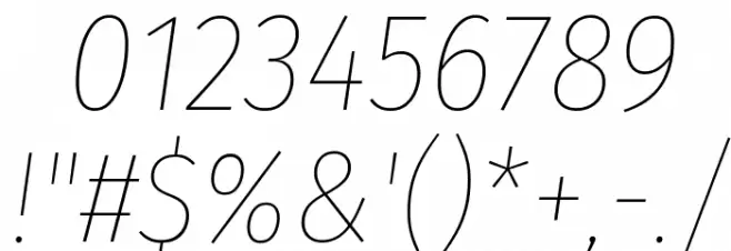 Fira Sans Condensed Thin Italic Font OTHER CHARS