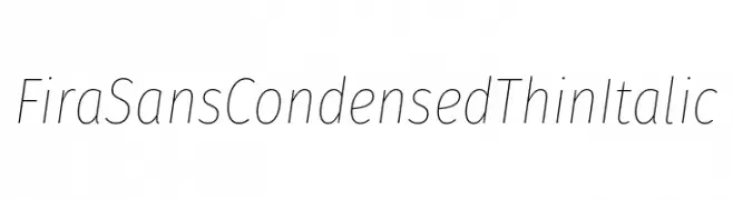 Fira Sans Condensed Thin Italic  font caratteri gratis