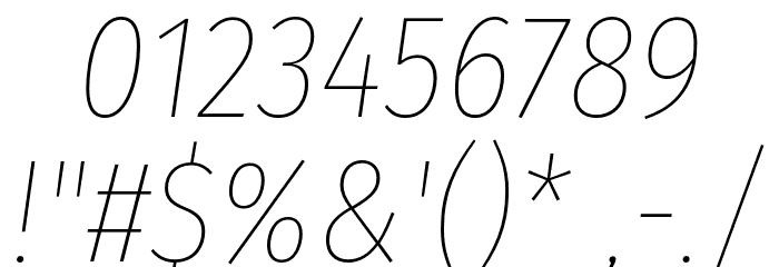 Fira Sans Condensed Thin Italic Font OTHER CHARS