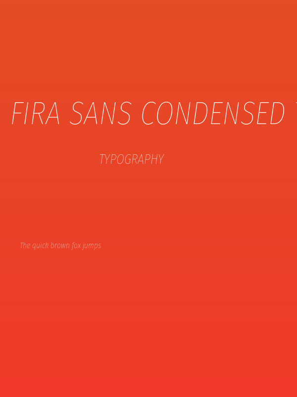 Fira Sans Condensed Thin Italic Poster