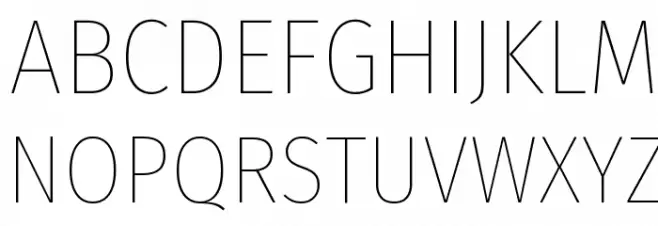 Fira Sans Condensed Thin Caratteri MAIUSCOLE