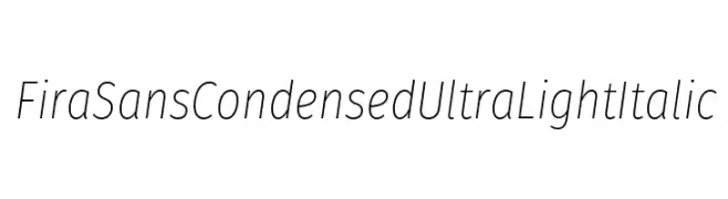 Fira Sans Condensed UltraLight Italic  font caratteri gratis