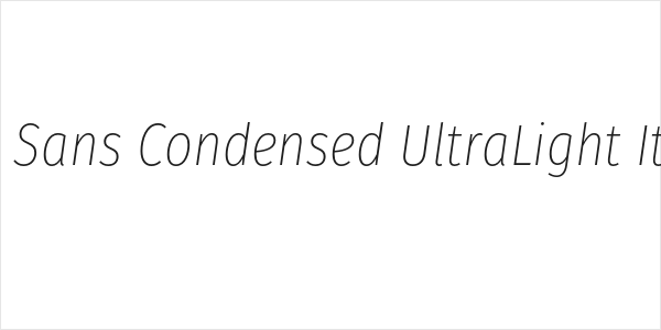 Fira Sans Condensed UltraLight Italic Logo