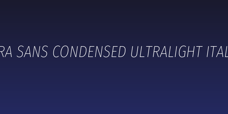 Fira Sans Condensed UltraLight Italic Social Header