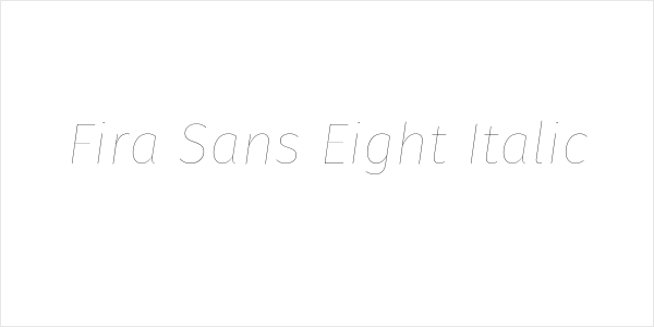 Fira Sans Eight Italic Logo