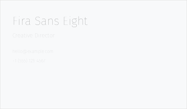 Fira Sans Eight Business Card