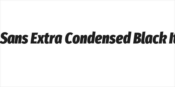 Fira Sans Extra Condensed Black Italic Logo