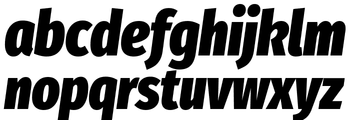 Fira Sans Extra Condensed Black Italic Font LOWERCASE