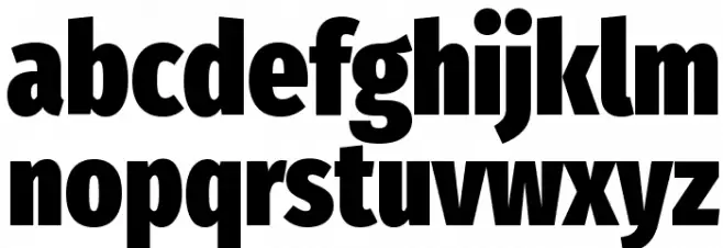 Fira Sans Extra Condensed Black Caratteri MINUSCOLO