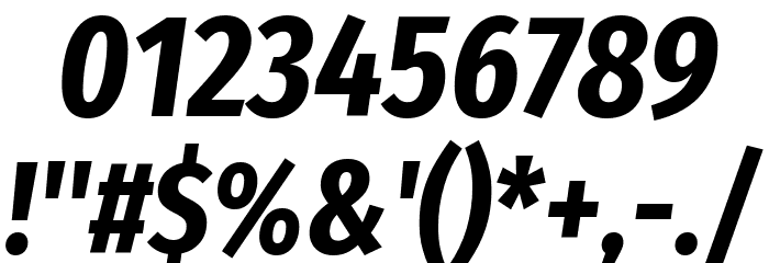 Fira Sans Extra Condensed Bold Italic Font OTHER CHARS