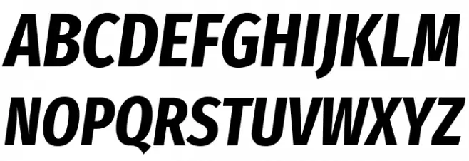 Fira Sans Extra Condensed Bold Italic Polices MAJUSCULES