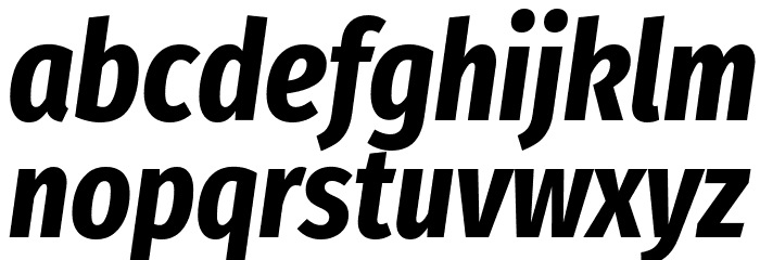 Fira Sans Extra Condensed Bold Italic Font LOWERCASE