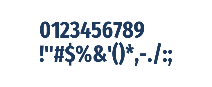 Fira Sans Extra Condensed Bold Other Characters