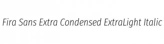 Fira Sans Extra Condensed ExtraLight Italic  font caratteri gratis