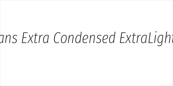 Fira Sans Extra Condensed ExtraLight Italic Logo