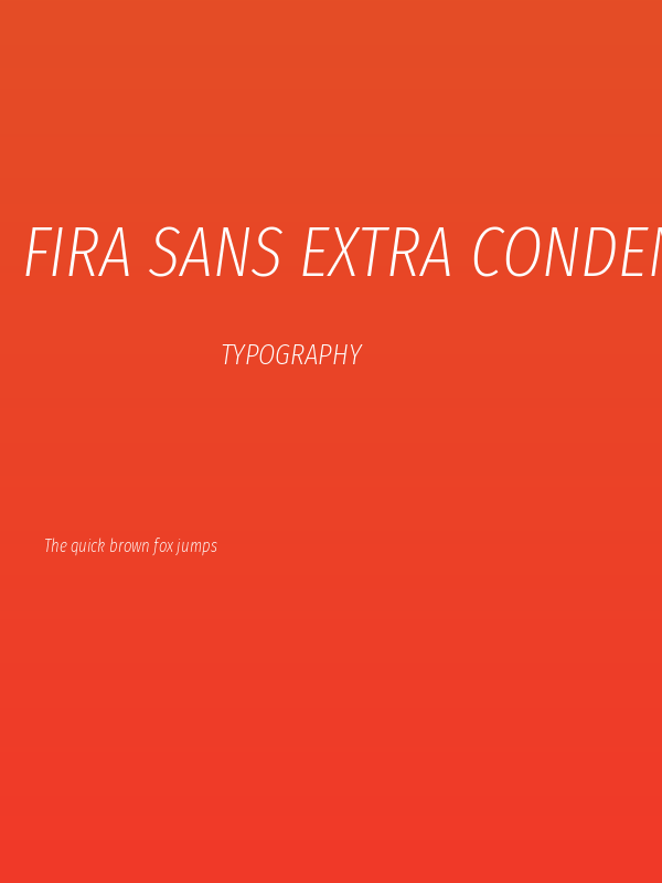 Fira Sans Extra Condensed ExtraLight Italic Poster
