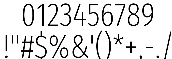 Fira Sans Extra Condensed ExtraLight Font OTHER CHARS