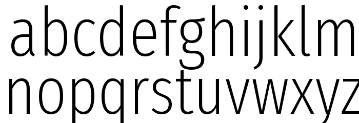 Fira Sans Extra Condensed ExtraLight Font LOWERCASE