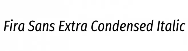 Fira Sans Extra Condensed Italic  Fuentes Gratis Descargar