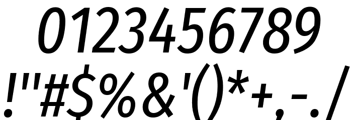 Fira Sans Extra Condensed Italic Font OTHER CHARS