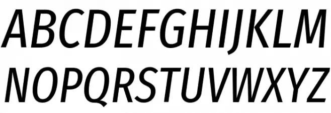Fira Sans Extra Condensed Italic 字体 大写