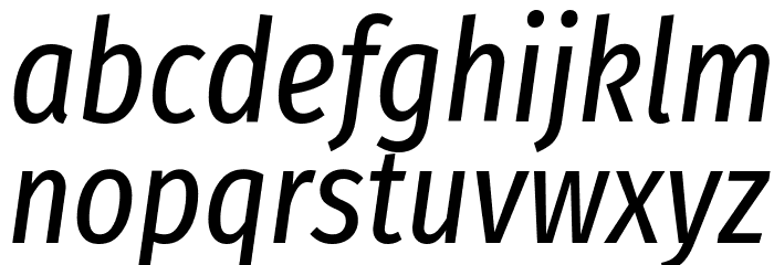 Fira Sans Extra Condensed Italic Font LOWERCASE